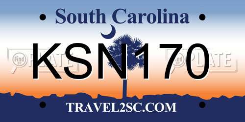 KSN170 South Carolina License Plate