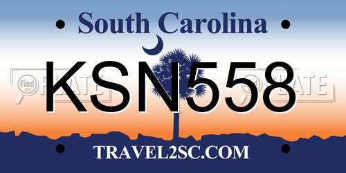 KSN558 South Carolina License Plate
