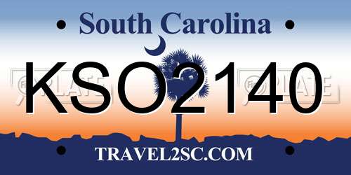 KSO2140 South Carolina License Plate
