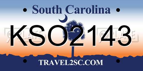 KSO2143 South Carolina License Plate