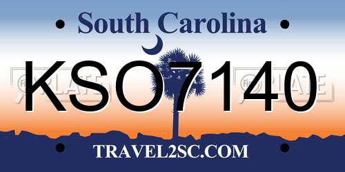 KSO7140 South Carolina License Plate