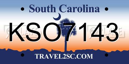 KSO7143 South Carolina License Plate