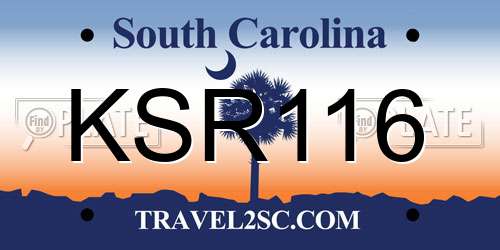 KSR116 South Carolina License Plate