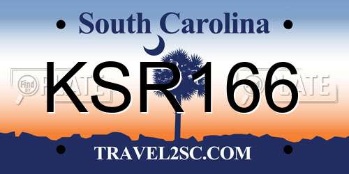 KSR166 South Carolina License Plate