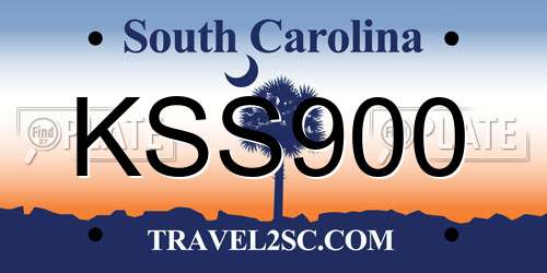 KSS900 South Carolina License Plate