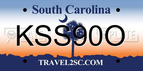 KSS90O South Carolina License Plate