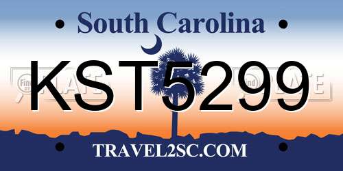 KST5299 South Carolina License Plate