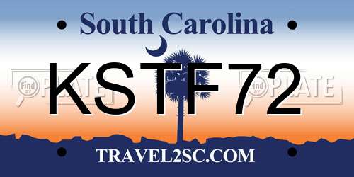 KSTF72 South Carolina License Plate