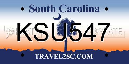 KSU547 South Carolina License Plate