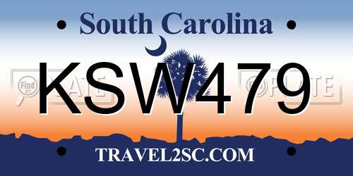 KSW479 South Carolina License Plate