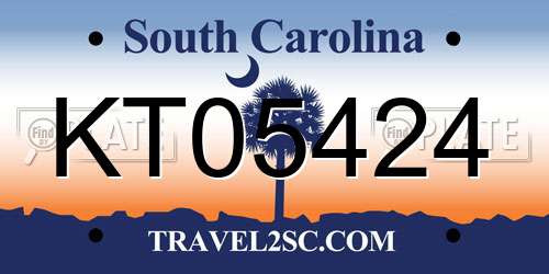 KT05424 South Carolina License Plate