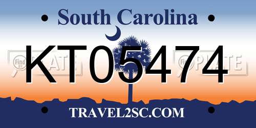 KT05474 South Carolina License Plate
