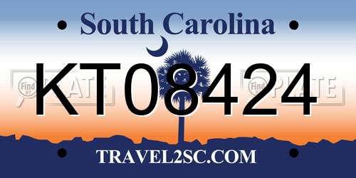 KT08424 South Carolina License Plate