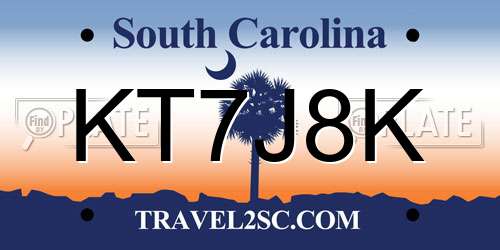 KT7J8K South Carolina License Plate
