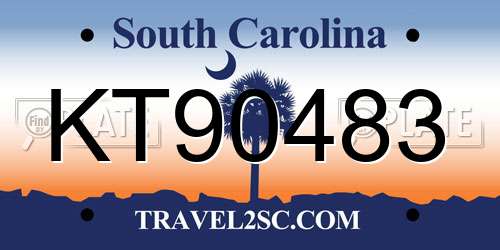 KT90483 South Carolina License Plate