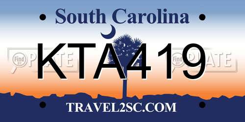 KTA419 South Carolina License Plate