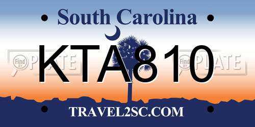 KTA810 South Carolina License Plate