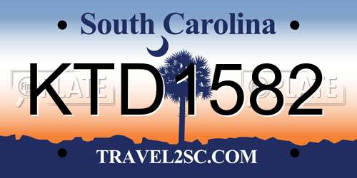 KTD1582 South Carolina License Plate
