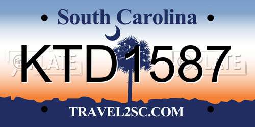 KTD1587 South Carolina License Plate
