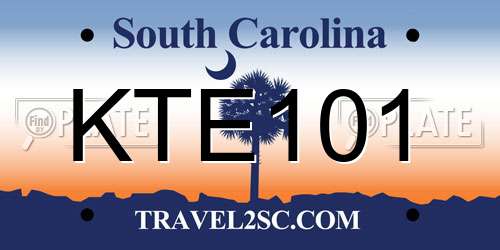 KTE101 South Carolina License Plate