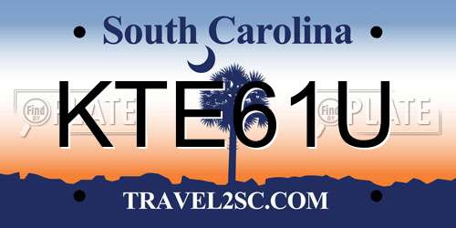 KTE61U South Carolina License Plate
