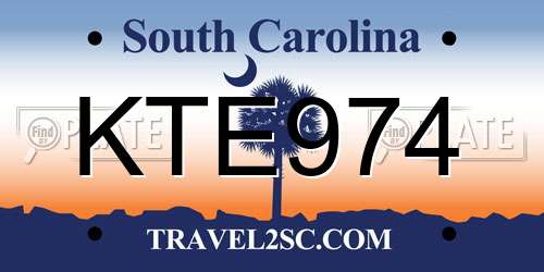 KTE974 South Carolina License Plate