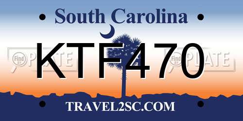 KTF470 South Carolina License Plate