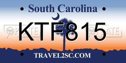 KTF815 South Carolina License Plate