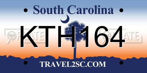 KTH164 South Carolina License Plate