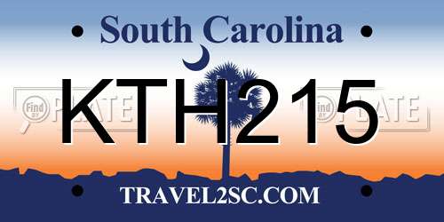 KTH215 South Carolina License Plate