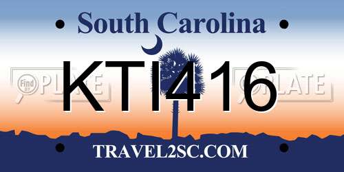 KTI416 South Carolina License Plate