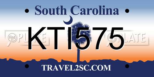 KTI575 South Carolina License Plate