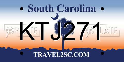 KTJ271 South Carolina License Plate