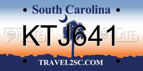 KTJ641 South Carolina License Plate