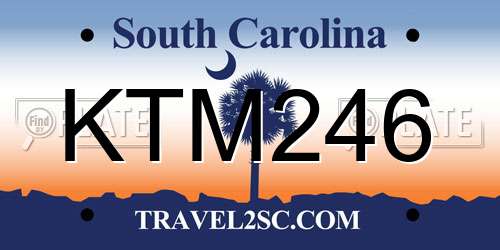 KTM246 South Carolina License Plate
