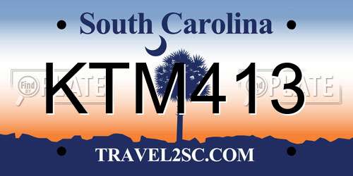 KTM413 South Carolina License Plate
