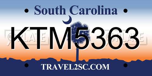 KTM5363 South Carolina License Plate