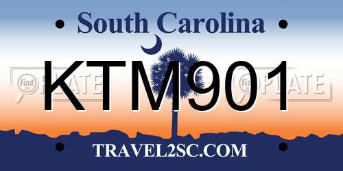 KTM901 South Carolina License Plate