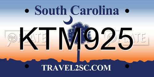 KTM925 South Carolina License Plate