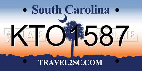 KTO1587 South Carolina License Plate