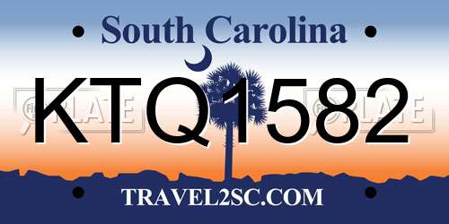 KTQ1582 South Carolina License Plate