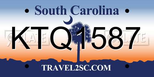 KTQ1587 South Carolina License Plate