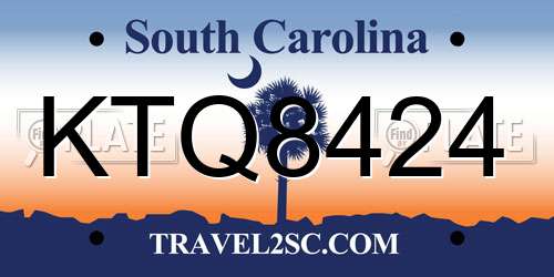 KTQ8424 South Carolina License Plate
