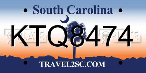 KTQ8474 South Carolina License Plate