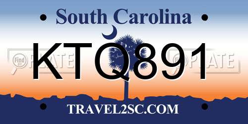 KTQ891 South Carolina License Plate