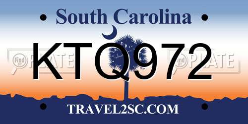 KTQ972 South Carolina License Plate