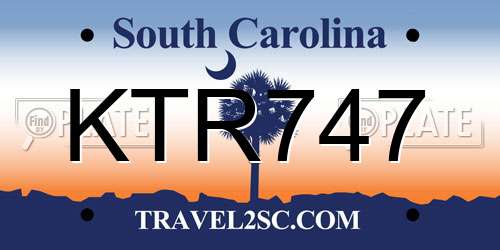 KTR747 South Carolina License Plate
