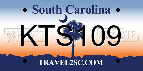 KTS109 South Carolina License Plate