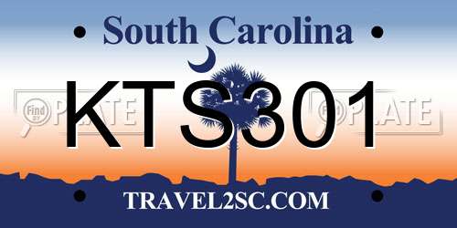 KTS301 South Carolina License Plate