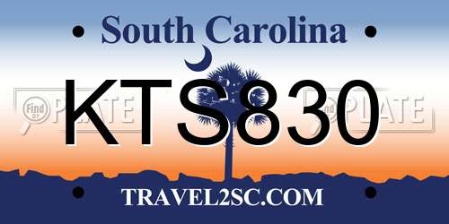 KTS830 South Carolina License Plate